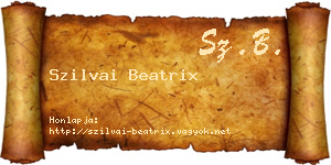 Szilvai Beatrix névjegykártya